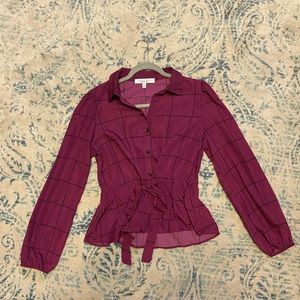 purple button up blouse